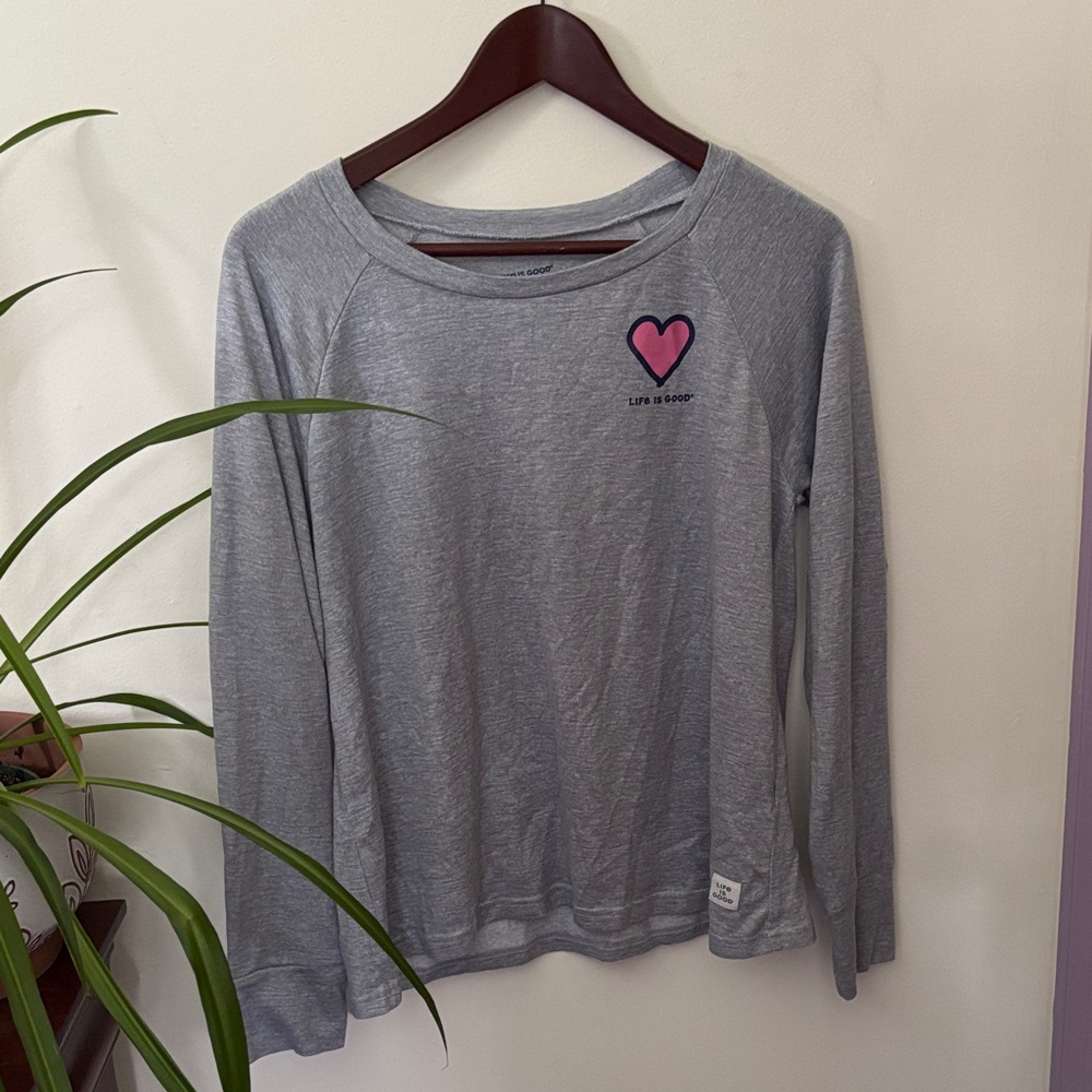 Life Is Good Gray Long Sleeve Tee